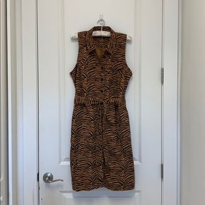 Tiger stripe Anthropology Maeve cotton dress